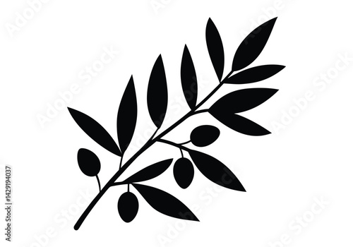 olive branches   isolated on white background