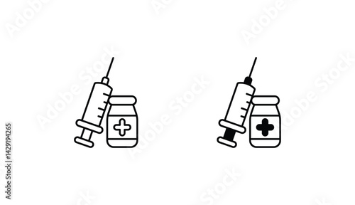 Vaccinations icon design with white background stock illustration