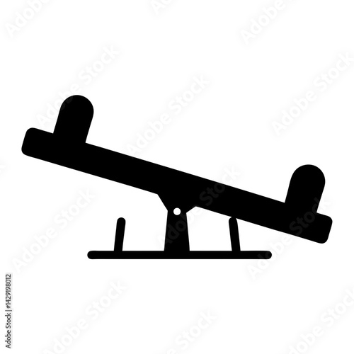Simple Black and Illustration of transparent . a SeeSaw Children's Playground Ride Equipment