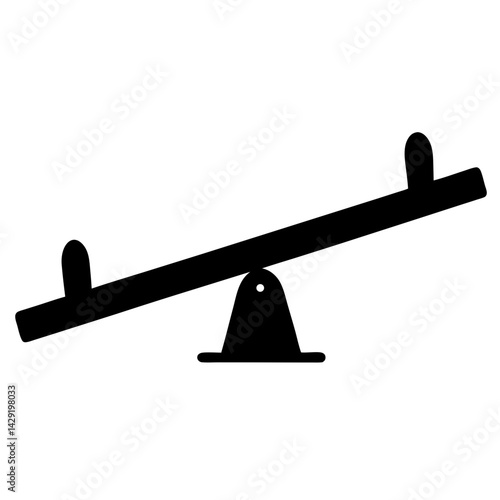 Silhouette of a seesaw playground equipment teeter transparent . totter for children in a park or playground