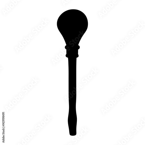Silhouette of a decorative scepter or ceremonial transparent . staff with rounded top and slender shaft