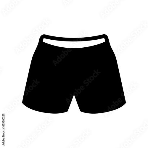 A black silhouette illustration of shorts perfect for summer and athletics