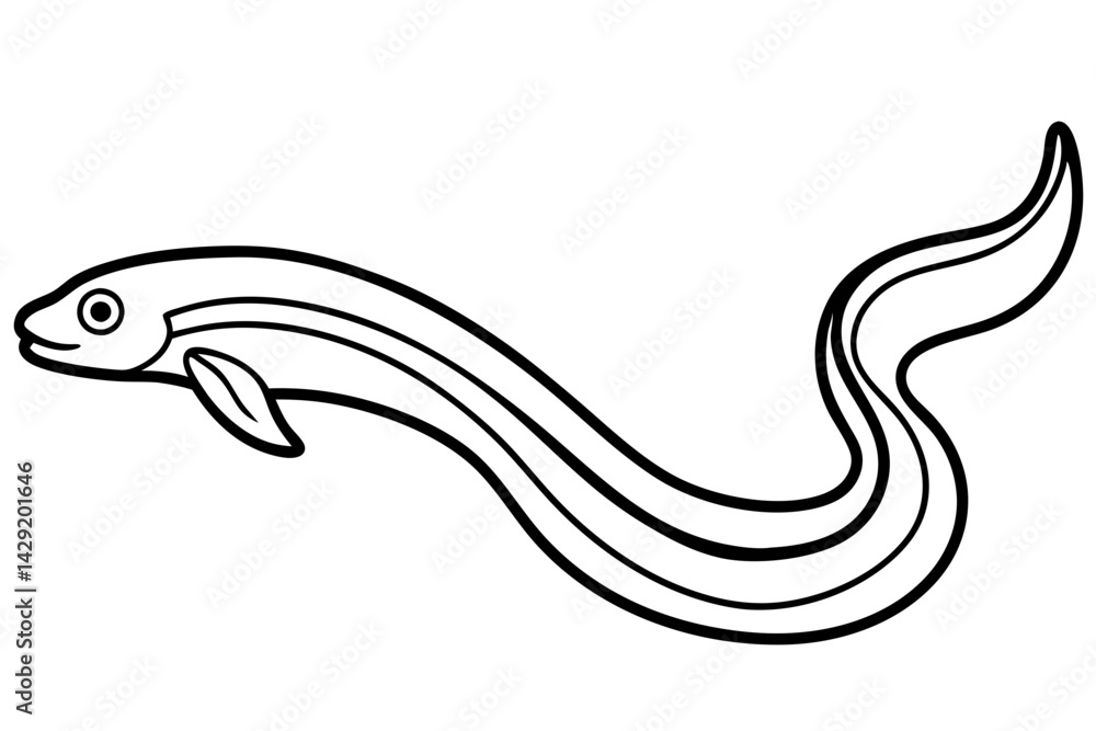 Naklejka premium Sleek Eel Vector Illustration