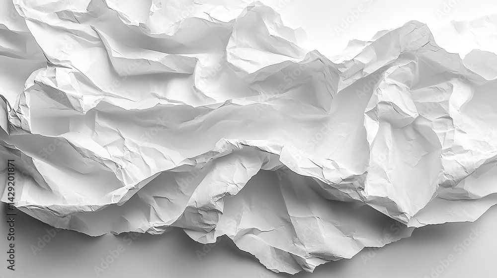 White crumpled paper provides a textured and versatile backdrop ideal for design mockups, adding realism and depth to creative projects. White crumpled paper provides a textured and versatile backdrop ideal for design mockups, adding realism and depth to creative projects.