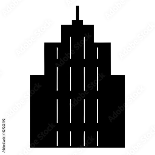 Modern black and white simplistic architectural design of a layered building structure