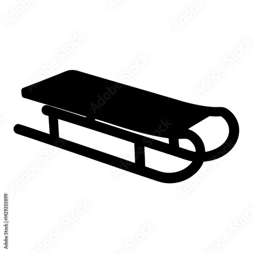 A silhouette of a classic wooden sled for snowy winter fun