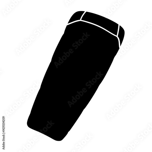 Silhouette of a sleeping bag used for camping and backpacking outdoors
