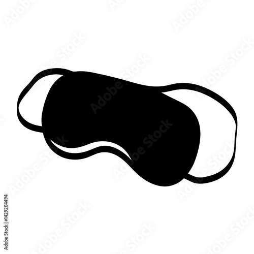 Black silhouette of a sleep mask, essential for restful sleep and relaxation