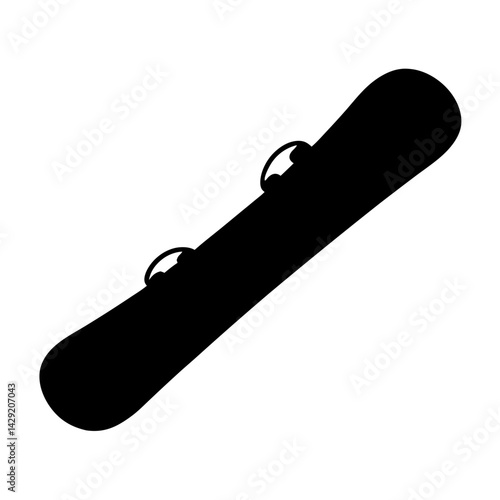 Silhouette of a snowboard used for winter sports and mountain activities