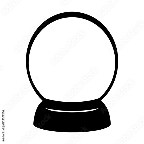 Black and white silhouette of a crystal ball for fortune telling