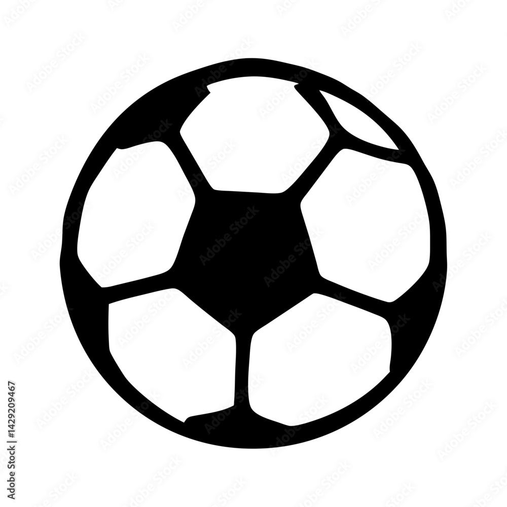 Obraz premium Monochrome rendering of a soccer ball with clear black and white contrast
