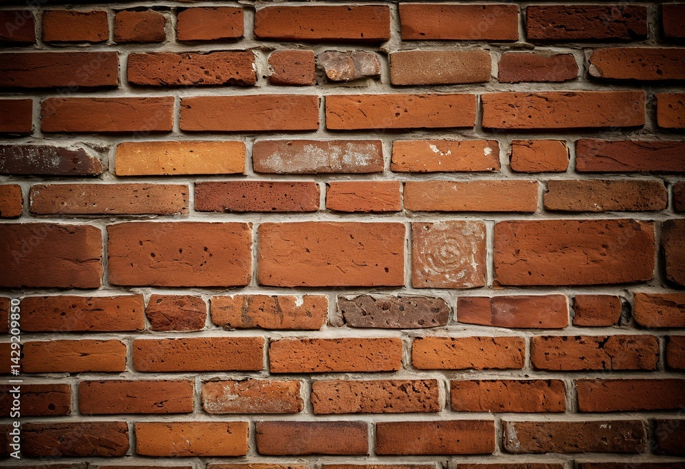 Obraz premium A red brick wall with a black background.