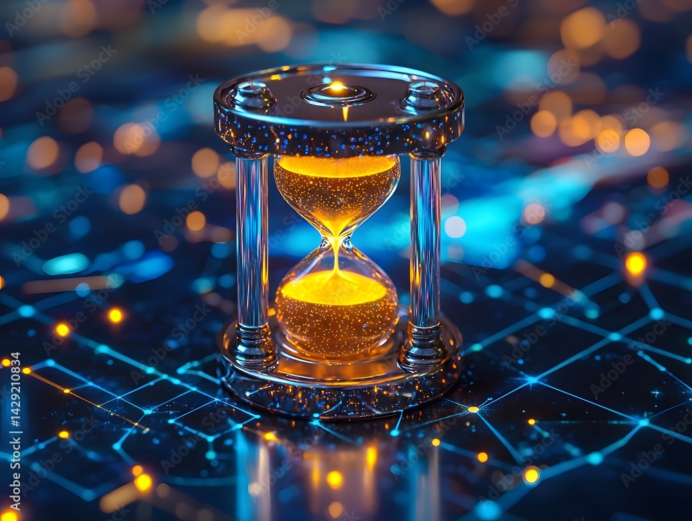 Luminescent Hourglass on a Celestial Map