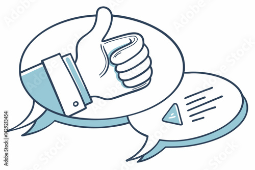 thumbs up from speech bubble