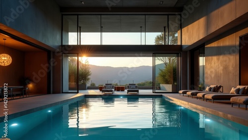 Wallpaper Mural Gorgeous pool with expansive mountain views from a modern house creating a stunning outdoor living experience Torontodigital.ca