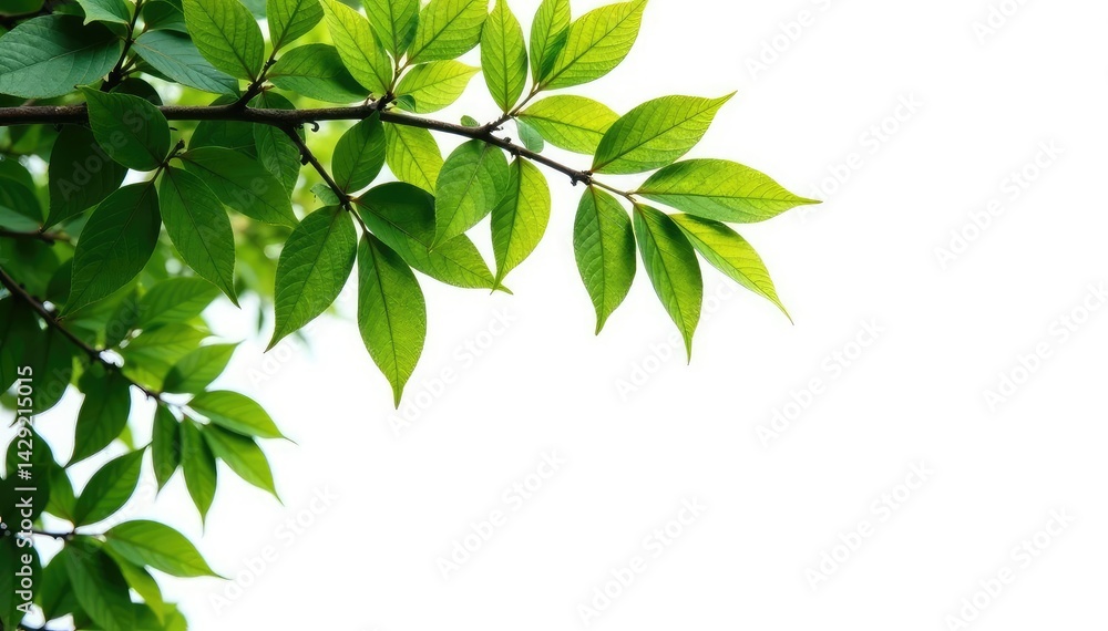 Isolated tree branches on a crisp white background, whitespace, forest Isolated tree branches on a crisp white background, whitespace, forest