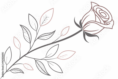 Dainty Doodle Icon of Single Line Flower