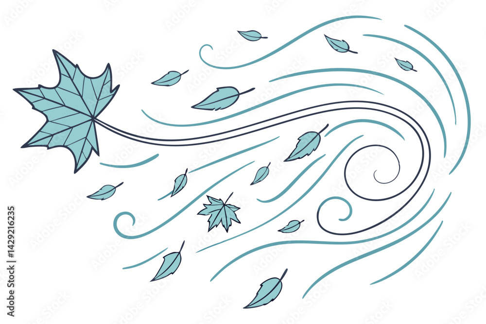 Fototapeta premium Windy Day with Swirling Motion Lines