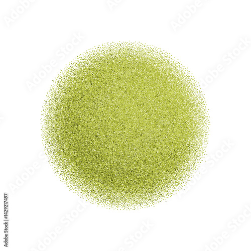 Matcha green tea powder in white background flatlay top view. Organic sencha herb heap shows healthy asian lifestyle drink. Ground chlorella splash creates natural zen food ingredient look.