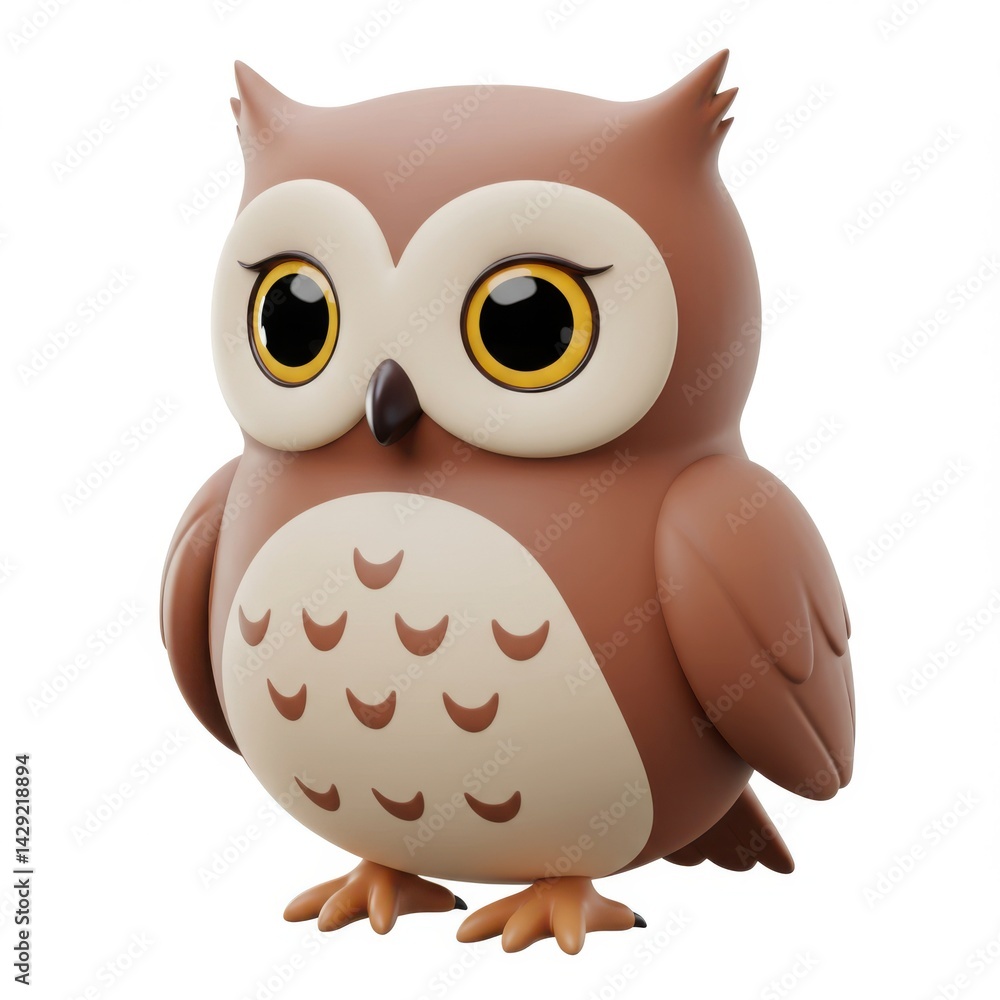 Cute cartoon owl illustration animal vector icon isolated on white background Cute cartoon owl illustration animal vector icon isolated on white background
