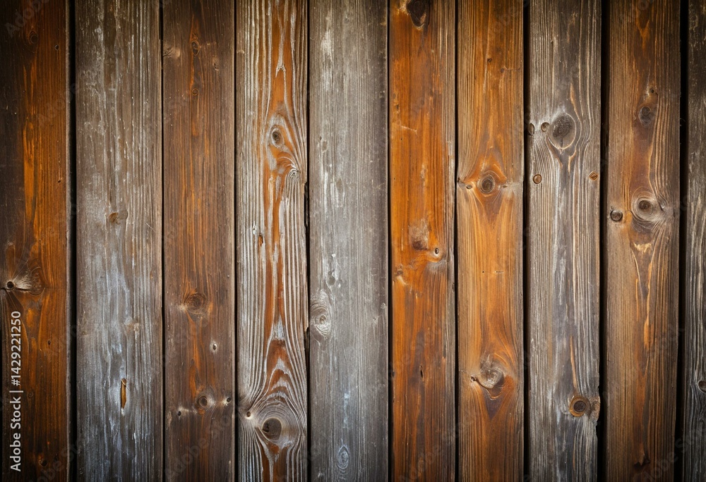 Naklejka premium A close up of a wooden wall with peeling paint.