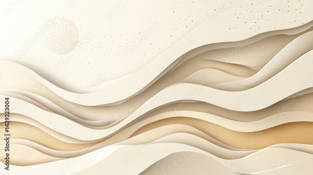 Obraz premium abstract background with soft ecru tones dotted design and eggshell paper texture