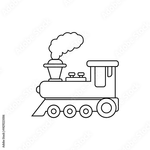 steam locomotive line icon
