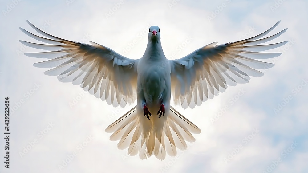 Obraz premium White dove symbol of peace and hope