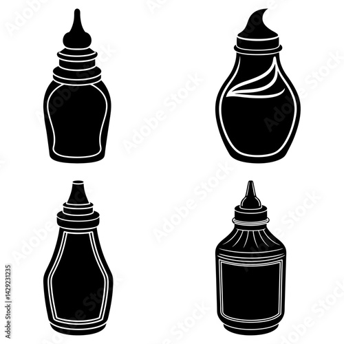 Mayonnaise silhouette vector