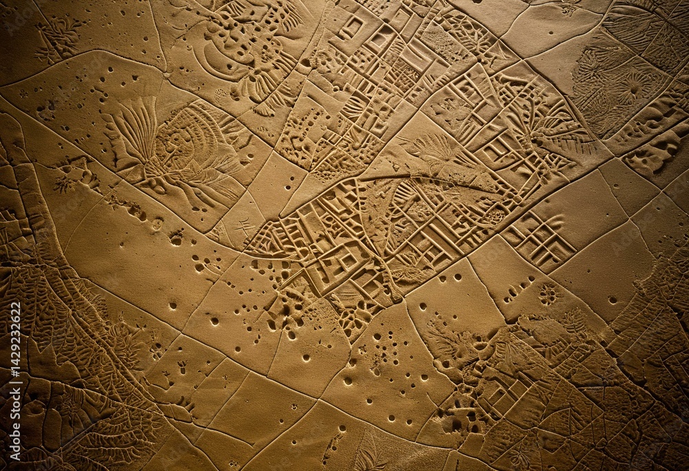 Fototapeta premium A circular pattern in the sand on a beach.