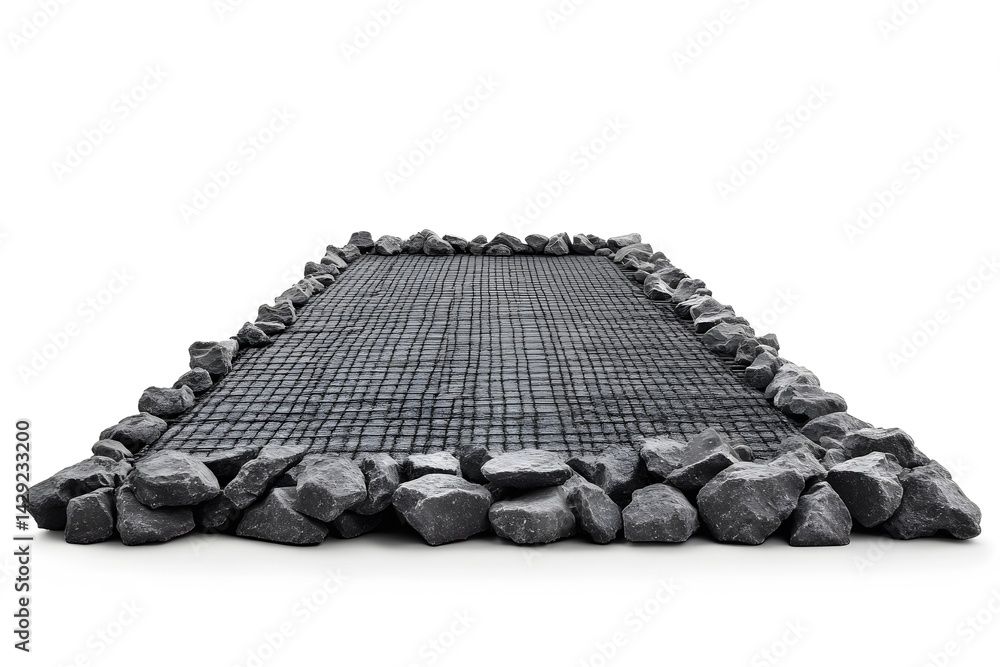 Fototapeta premium Reinforced Concrete Pathway Surrounded by Stones