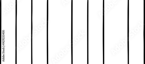 A minimalist abstract pattern featuring evenly spaced thin straight black lines on a white background. The lines are straight and parallel, creating a clean and structured design. There are slight ran