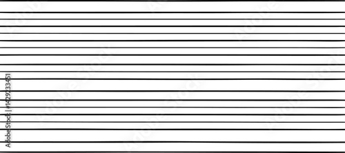 A minimalist abstract pattern featuring evenly spaced thin straight black lines on a white background. The lines are straight and parallel, creating a clean and structured design. There are slight ran