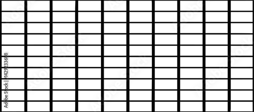 A minimalist abstract pattern featuring evenly spaced thin straight black lines on a white background. The lines are straight and parallel, creating a clean and structured design. There are slight ran