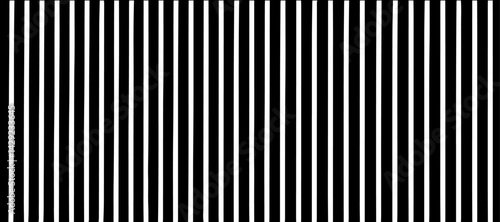 A minimalist abstract pattern featuring evenly spaced thin straight black lines on a white background. The lines are straight and parallel, creating a clean and structured design. There are slight ran