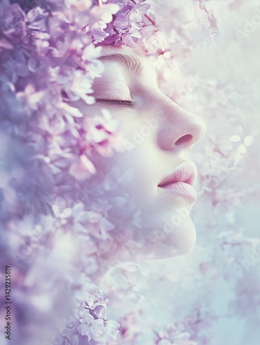 Peaceful, floral portrait