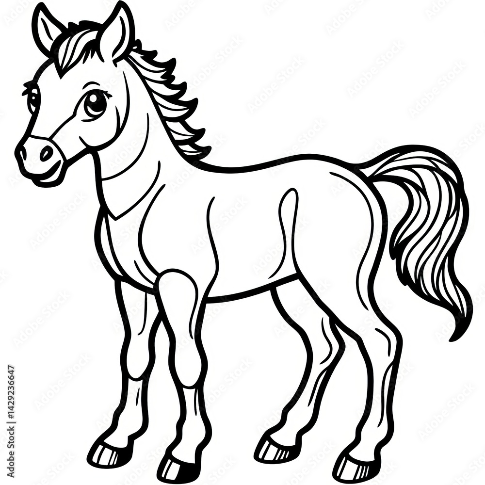 Obraz premium Majestic Horse Line Art