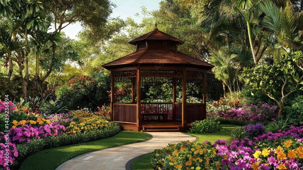 Fototapeta premium Nature’s bliss: a garden filled with life and tranquility