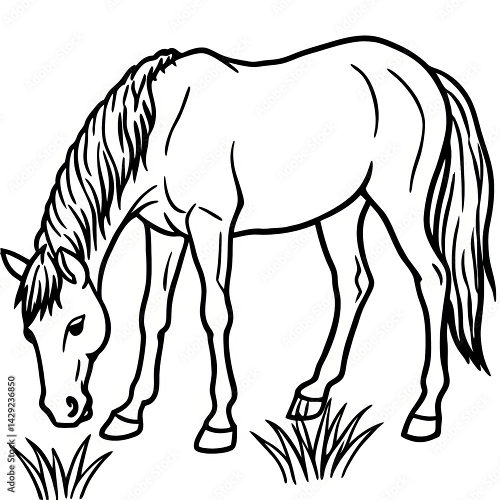 Fototapeta premium Majestic Horse&nbsp;Line Art