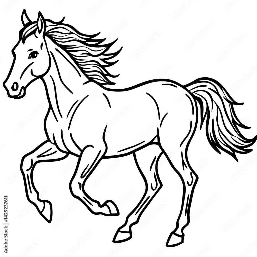 Obraz premium Majestic Horse&nbsp;Line Art