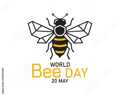 World Bee Day template vector. Banner, poster, card, postcard, placard and background design.
