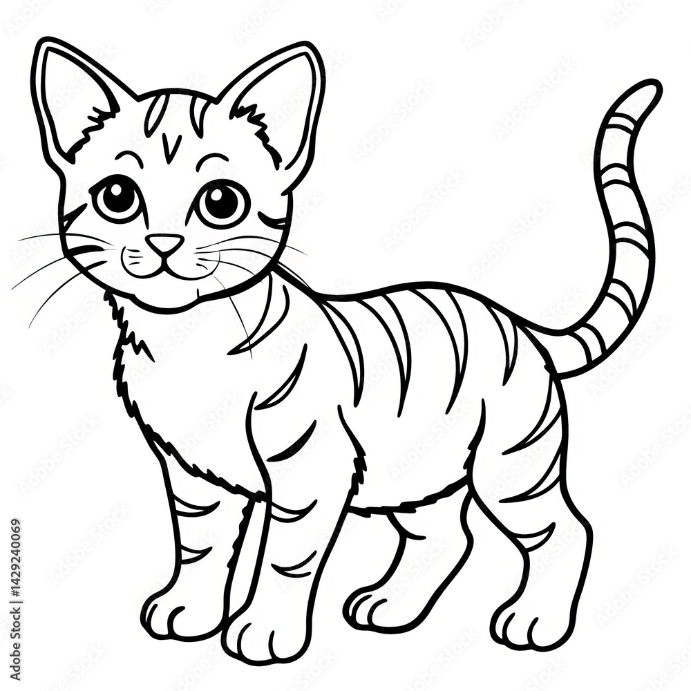 Cat Line Art Illustration Cat Line Art Illustration