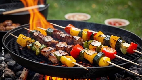 shish kebab on the grill