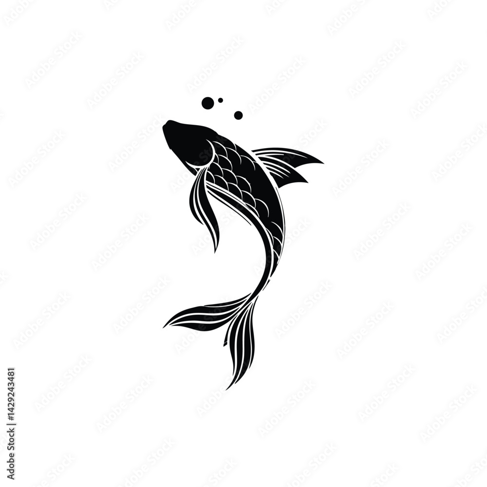 Fototapeta premium black and white fishes