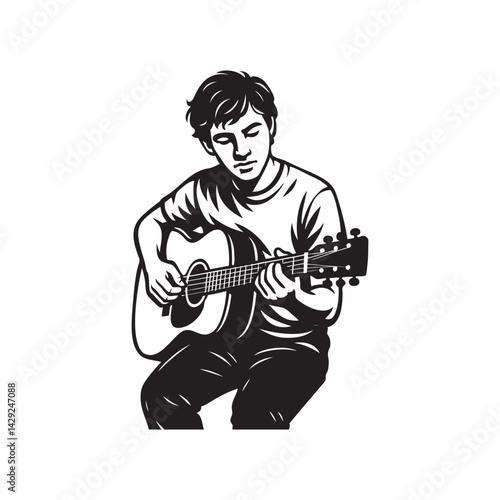 boy playing guitar