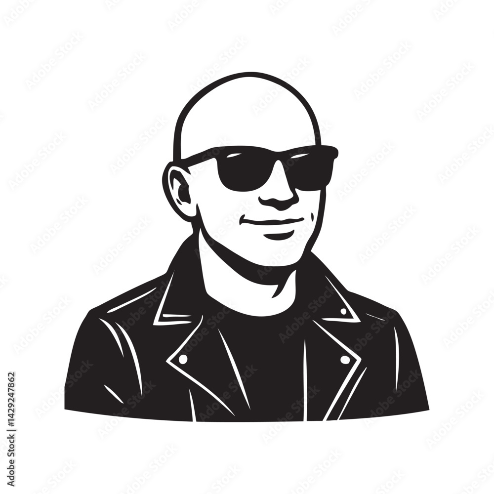 smile young bald man vector smile young bald man vector