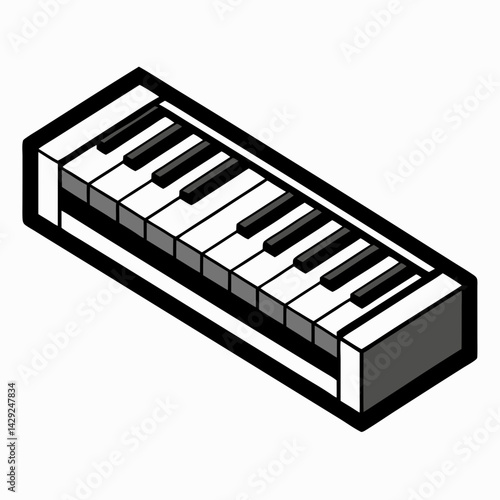 piano keys isolated on white