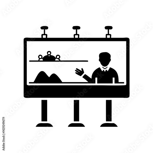 billboard icon, billboard silhouette vector illustration-Editable Vector Art of billboard,billboard vector