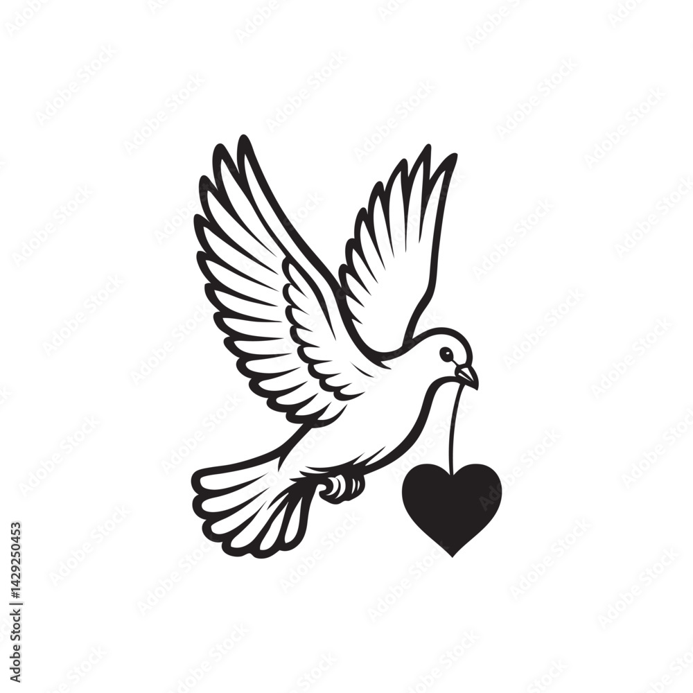 Fototapeta premium dove with heart