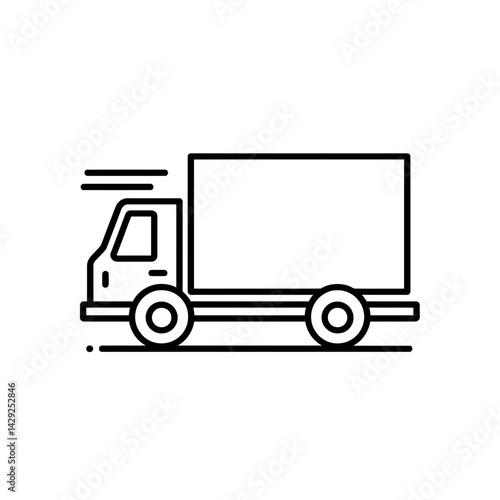 Delivery truck moves quickly logistics concept